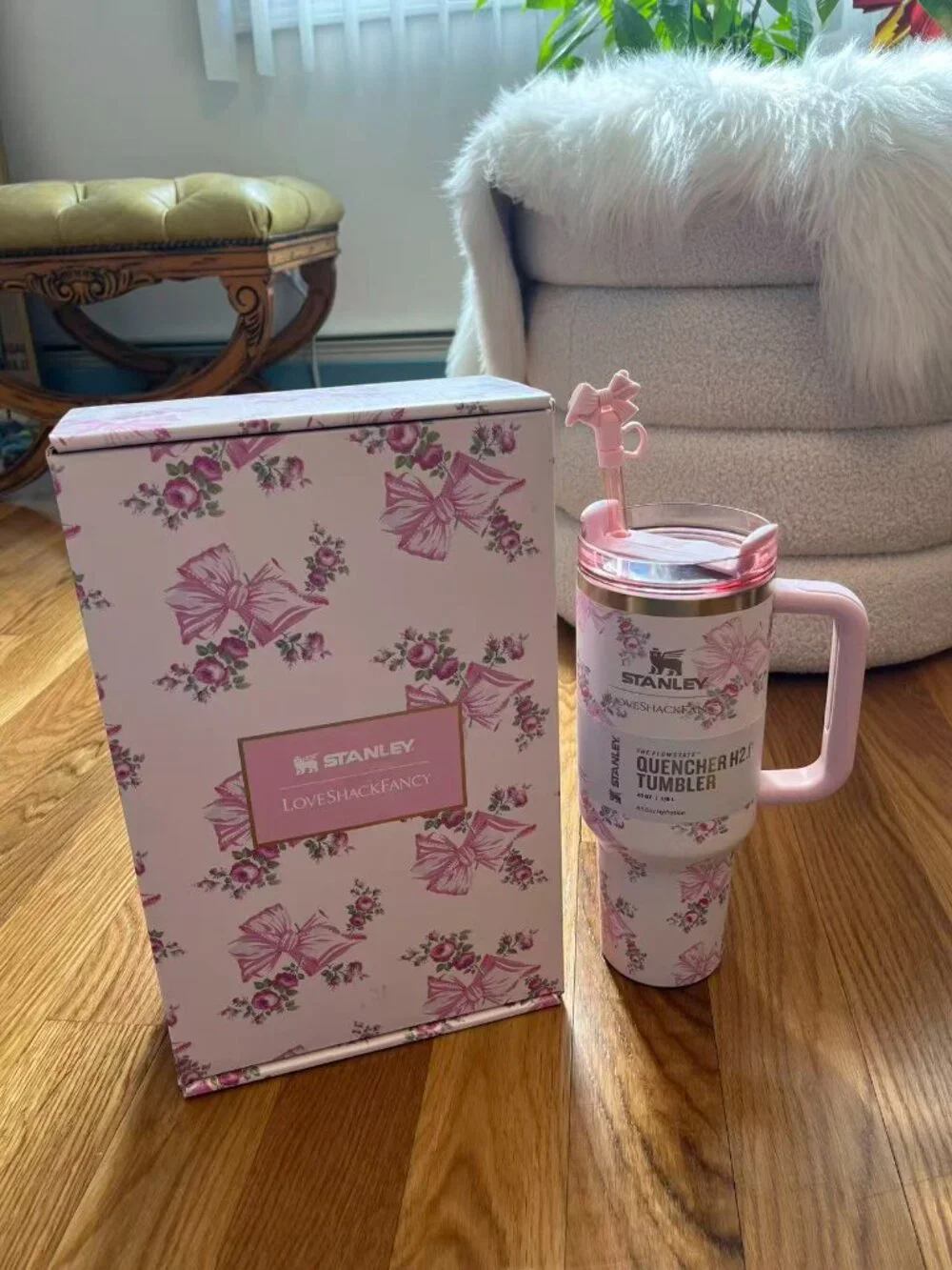 Stanley Love Shack Fancy Floral Powder 40 OZ Quencher with BoxStanley Love Shack